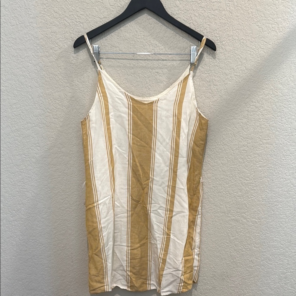 Thread and Supply Striped Tan and Cream Women' dress Top size M